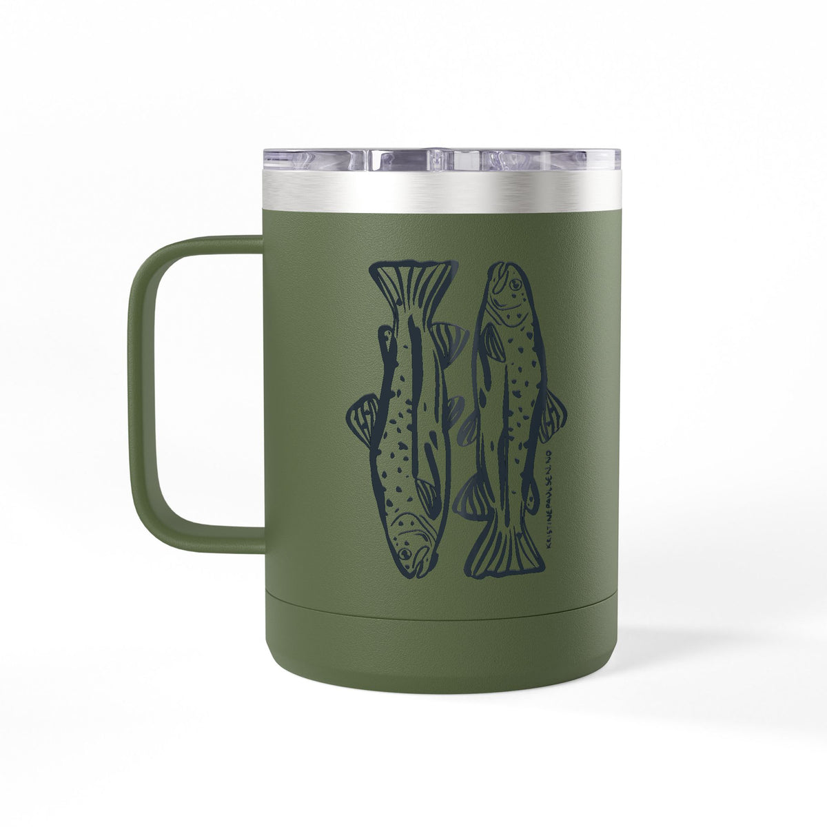 Trout Coffee Mug Tumbler, 15oz